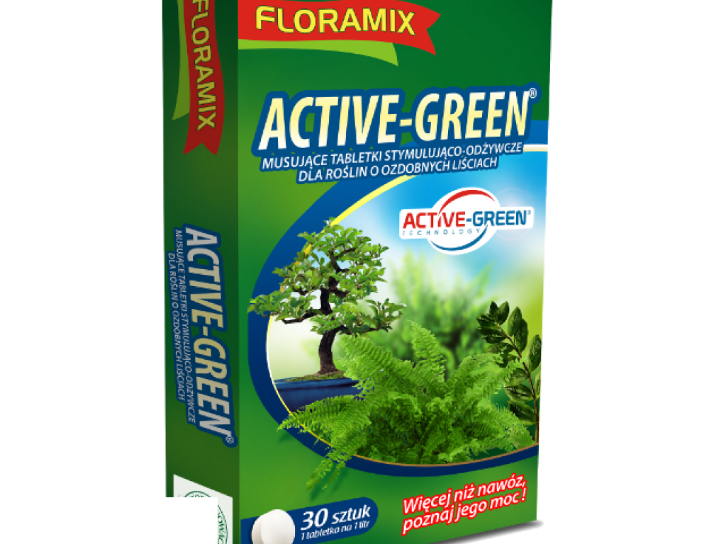 ACTIVE-GREEN® Musujące Tabletki dla Roślin o Ozdobnych Liściach