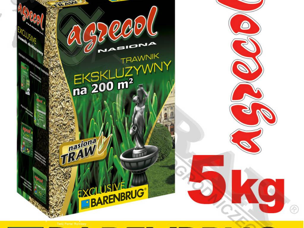 Trawa, nasiona trawy BARENBRUG / AGRECOL EXCLUSIVE masa: 5 kg, na 200m2,  EKSKLUZYWNY TRAWNIK