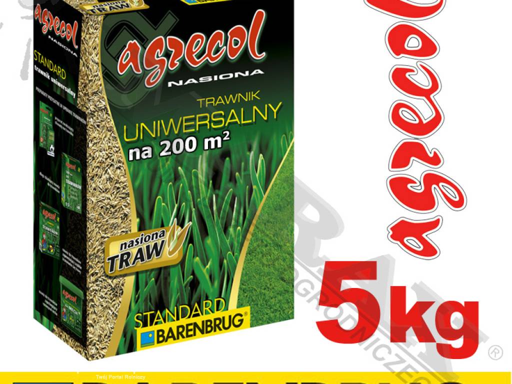 Trawa, nasiona trawy BARENBRUG / AGRECOL STANDARD masa: 5 kg, na 200m2,  trawnik uniwersalny