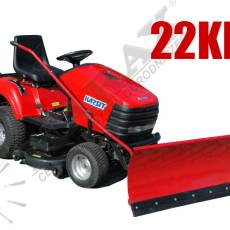 Traktorek KARSIT Turbocut 22/102HX moc 22.0KM, szer. robocza: 102.0cm, przekładnia hydrostatyczna + pług 120cm (spychacz)