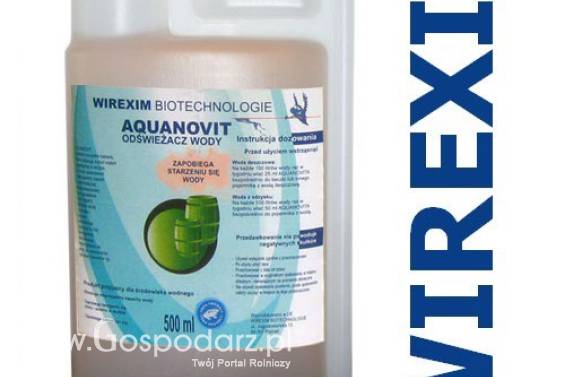 Preparat do odświeżania wody Aquanovit WIREXIM BIOTECHNOLOGIE  pojemność: 0.5 l., zapobiega starzeniu się wody
