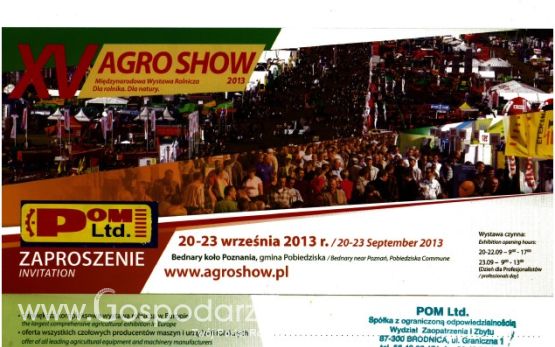 POM Ltd. zaprasza na AGRO SHOW 2013