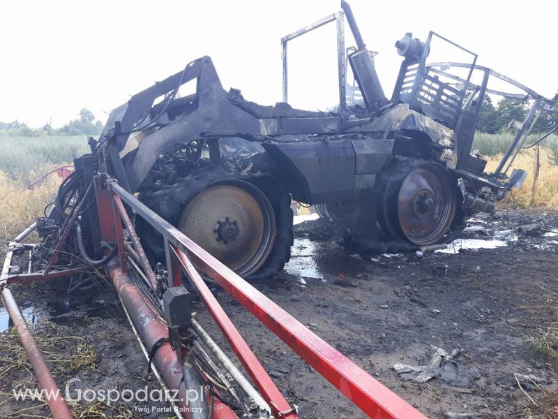 Pożar opryskiwacza w Wielkopolsce