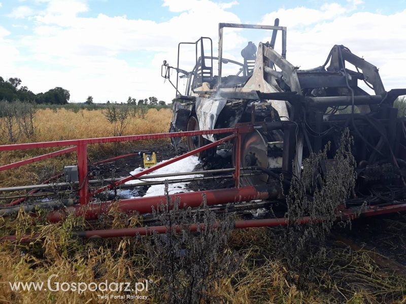 Pożar opryskiwacza w Wielkopolsce