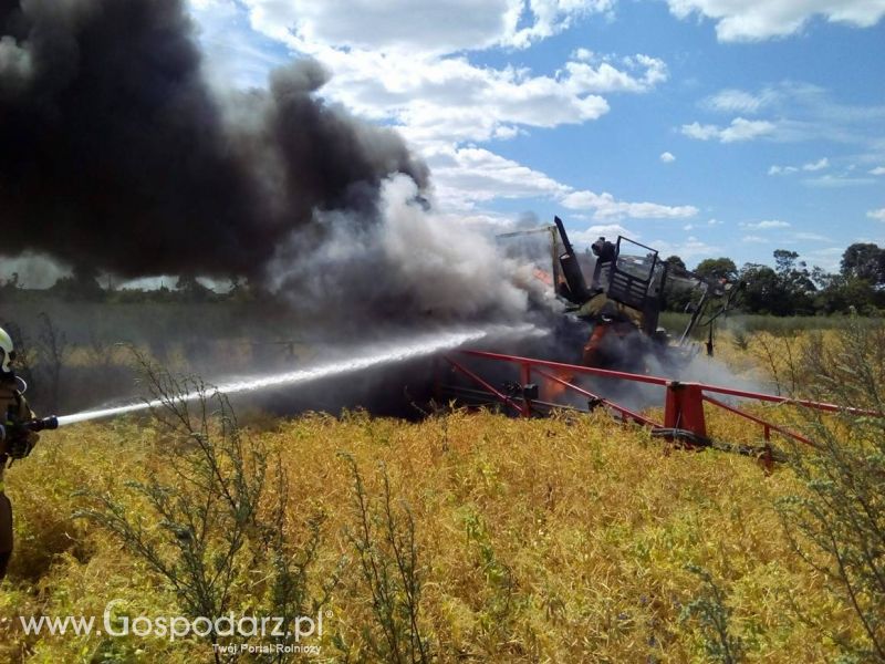 Pożar opryskiwacza w Wielkopolsce