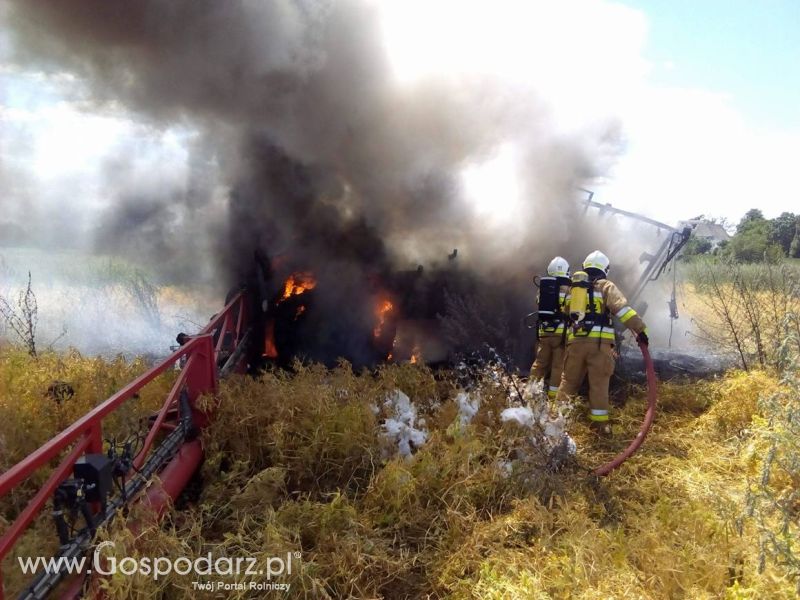Pożar opryskiwacza w Wielkopolsce
