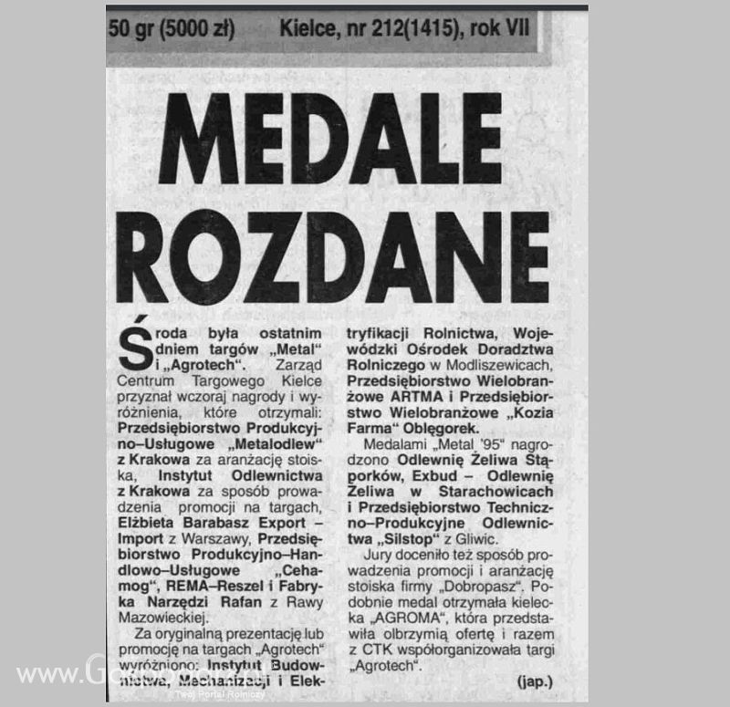 Agrotech 30 lat temu. Pierwsze targi odbyły się w listopadzie 1995!