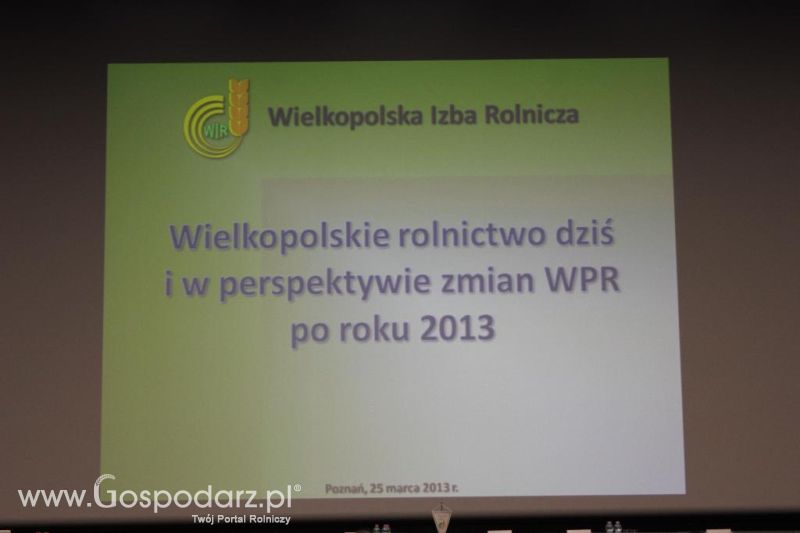 Debata Wielkopolskie rolnictwo dziś i w perspektywie zmian WPR po 2013 roku w Poznaniu