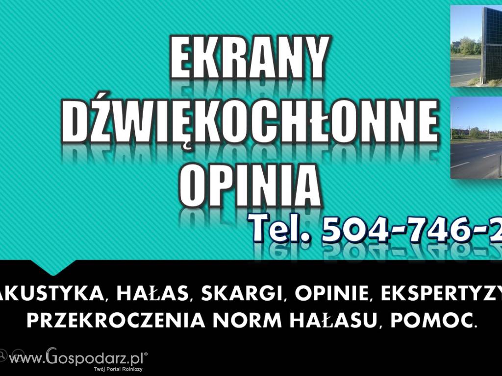 Ekrany dźwiękochłonne, opinia, ekspertyza, pomoc z prawa