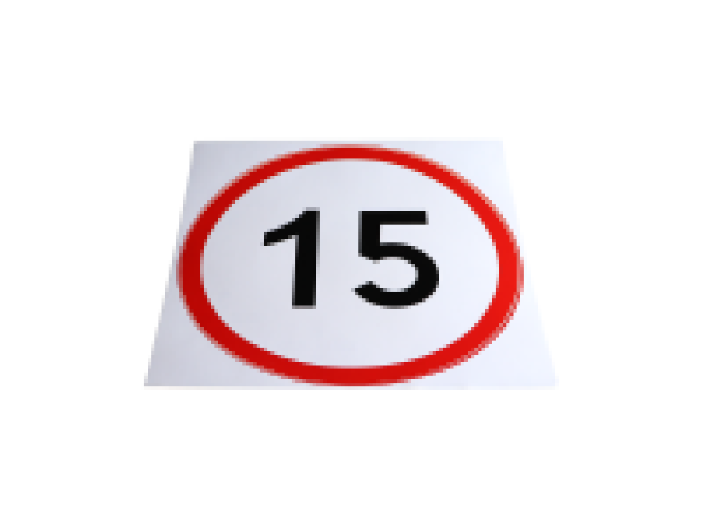 Etykieta samoprzylepna (ograniczenie prędkości do 15 km/h)