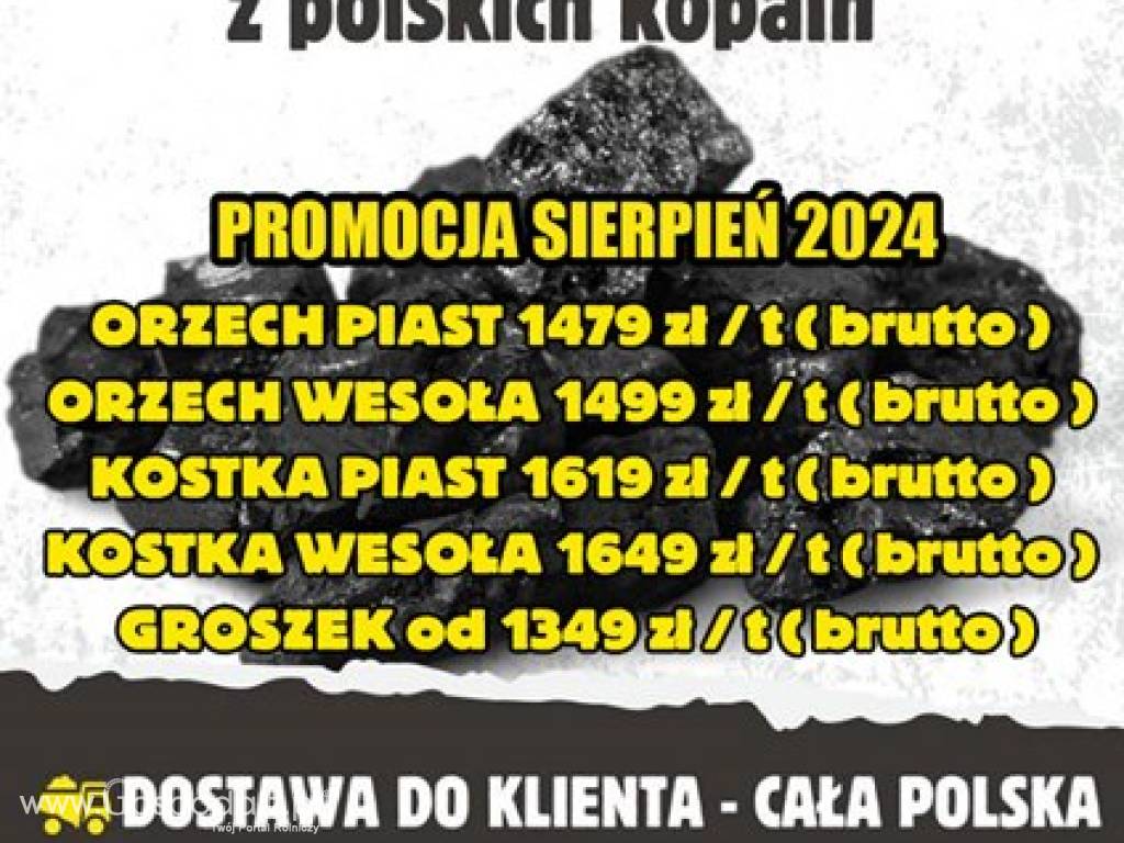 Hurt węgla z polskich kopalni - Oferta promocyjna na sierpień 2024