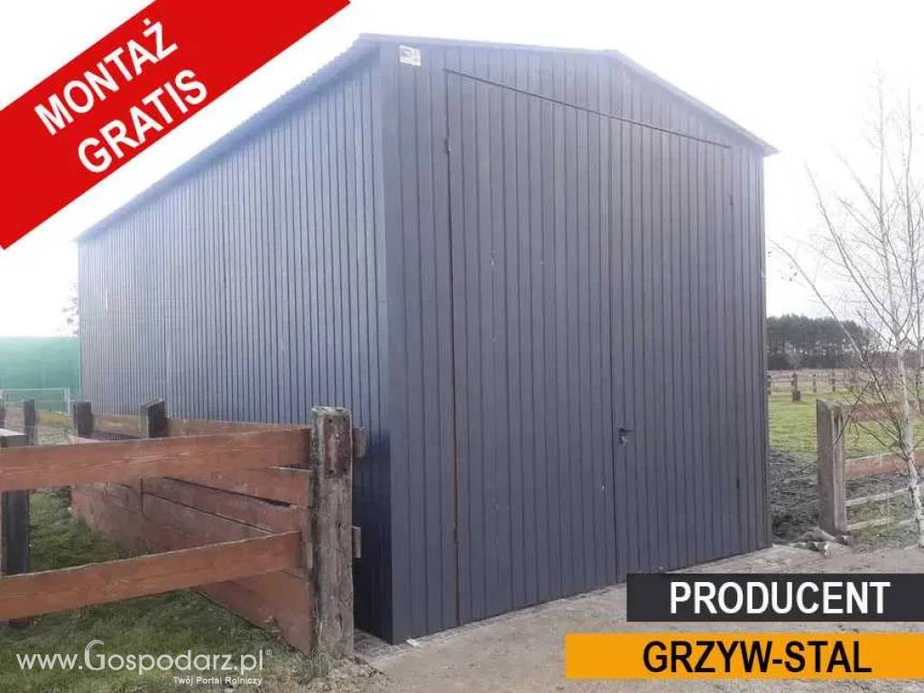 Garaż Blaszany 6x7m - Wiata Blaszana , Hala Magazynowa- GRZYWSTAL