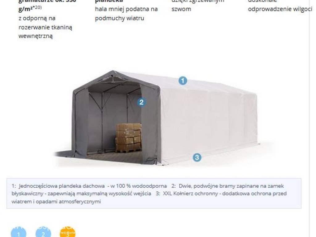 6x12x3 m Hala namiotowa, PVC 550 szary, WYSYŁKA GRATIS 4
