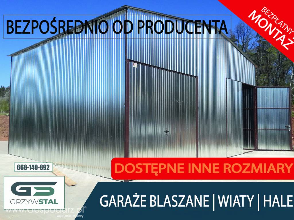 Garaż Blaszany Otwarta/Wiata wysoka OCYNK Garaże Blaszane – GRZYWSTAL 8
