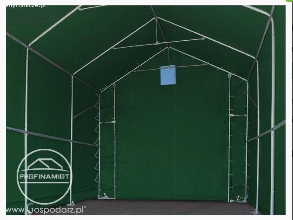 4x8m Hala namiotowa - 3 m wysokość ś. bocznych z 3x3m bramą, PVC 8