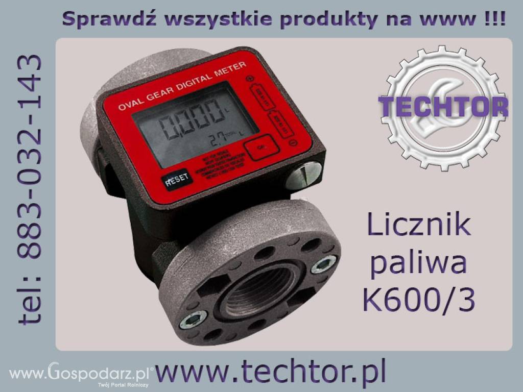 Przepływomierz K600/3, Licznik paliwa, oleju, ON - PIUSI