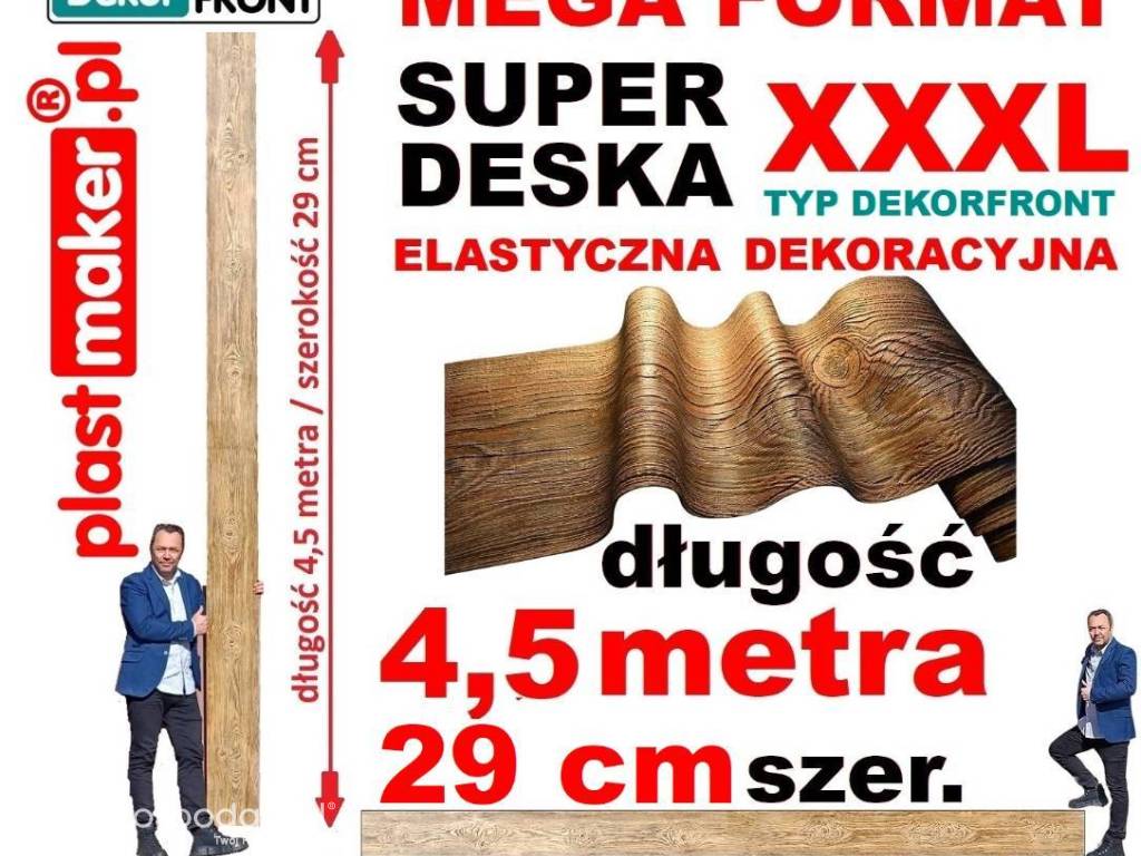 NOWOŚĆ  Elastyczna luksusowa elastyczna deska MEGA FORMAT!!! 4,5 długości i 29 cm szer. Imitacja drewna 3