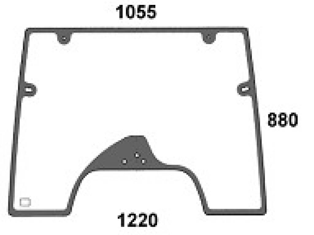 CASE / STEYR - szyba przednia zielona z nadrukiem CS, CVT, CVX, TVT