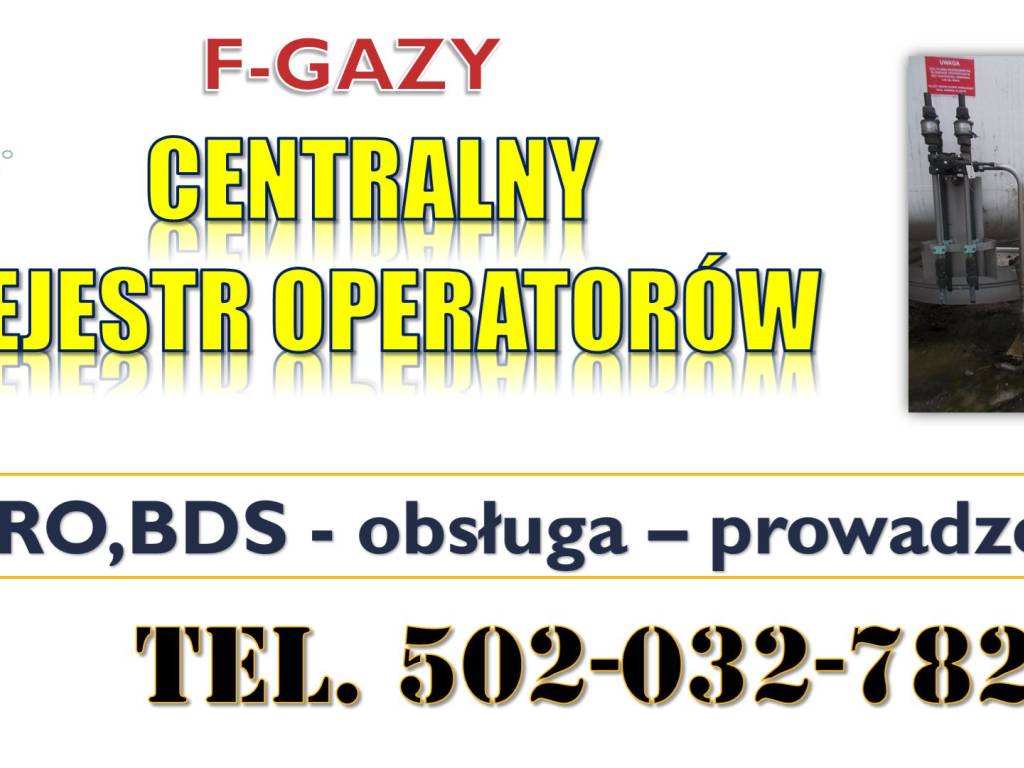 Centralny Rejestr Operatorów CRO, BDS, F-gazy 4