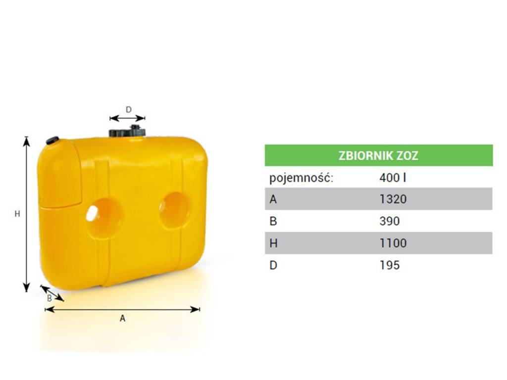 Zbiornik opryskiwacza ZOZ400