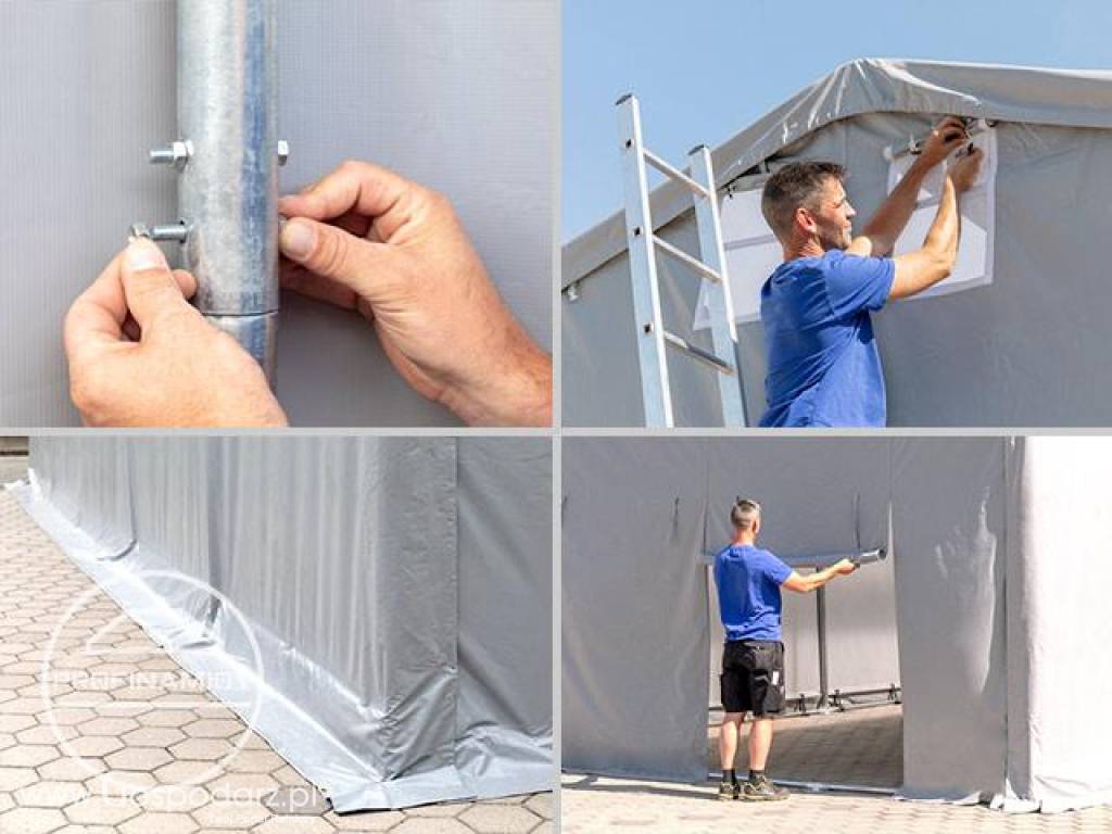 6x12x3 m Hala namiotowa, PVC 550 szary, WYSYŁKA GRATIS 6