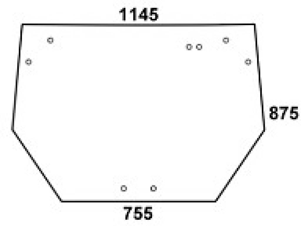 DEUTZ - szyba tylna zielona Agroplus 60, Agroplus 70