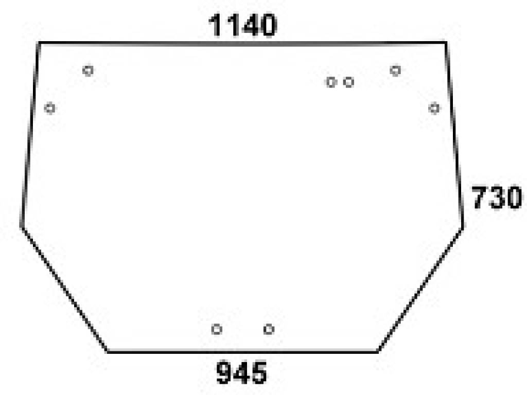 DEUTZ - szyba tylna zielona Agroplus 60, Agroplus 70