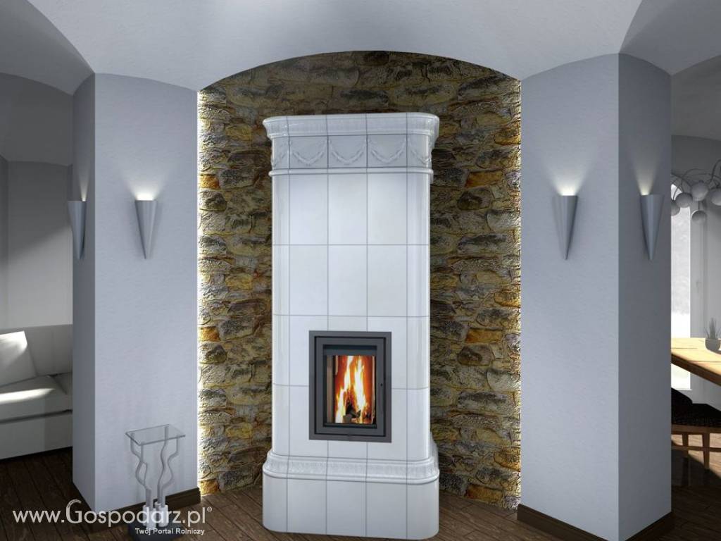 Zdrowy piec kaflowy z widokiem ognia. 4