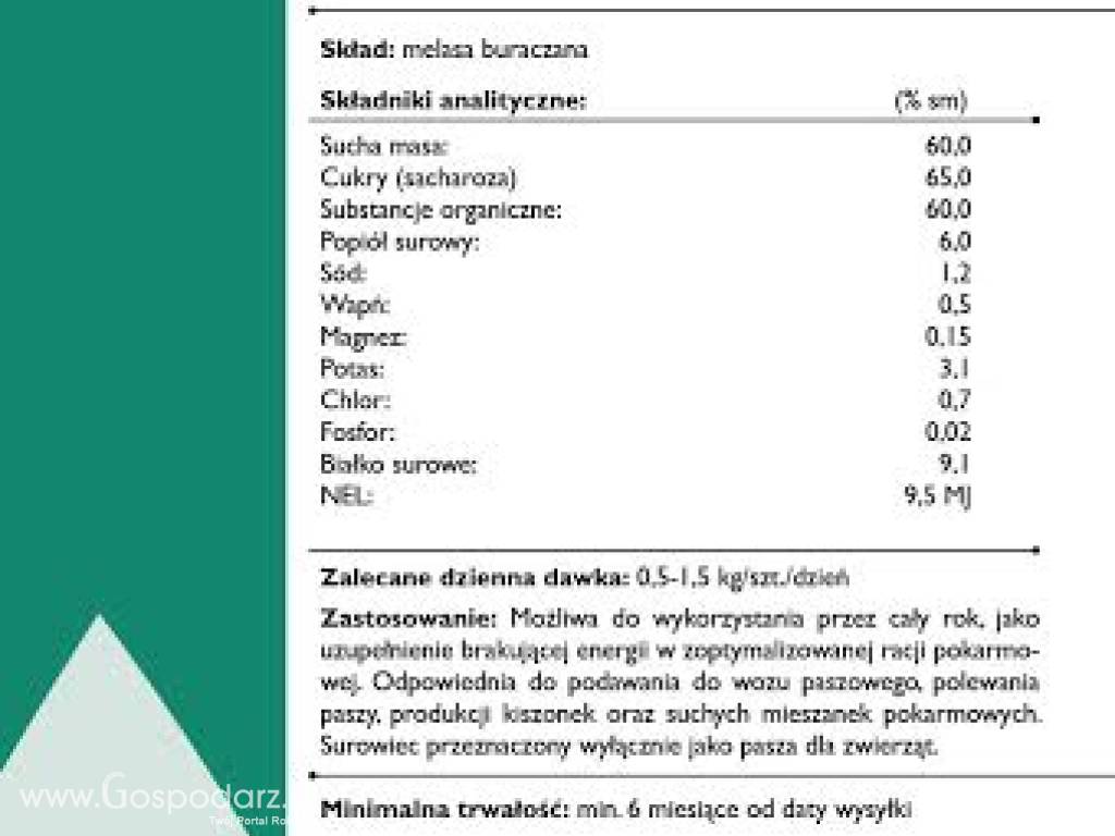 Melasa Buraczana sprzedam, miksy melasowe