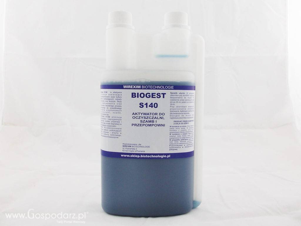 Bakteryjny preparat do oczyszczalni i szamb BioGest S140 pojemność: 1 l., aktywator do szamb