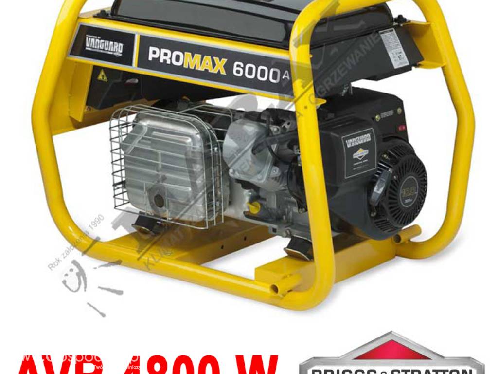 Agregat prądotwórczy B&S PROMAX 6000A + AVR 6,0 kVA,  moc nom. 4800W, silnik B&S Vanguard 10KM, generator prądotwórczy, prądnica spalinowa,