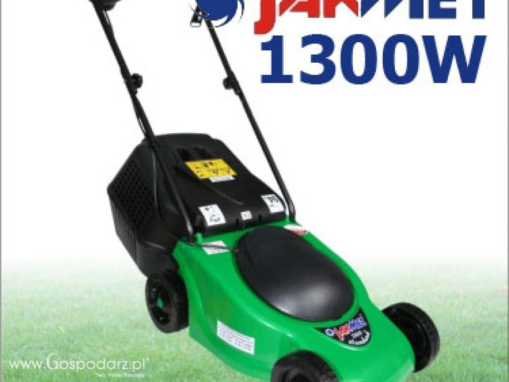 Kosiarka elektryczna JAKMET 1300 CR moc 1.3kW, szer. cięcia: 39,0cm, z koszem