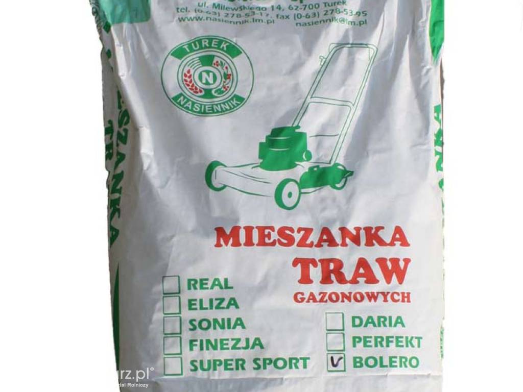Trawa, nasiona trawy BOLERO masa: 9.5kg, mieszanka ekonomiczna sportowa Nasiennik Turek