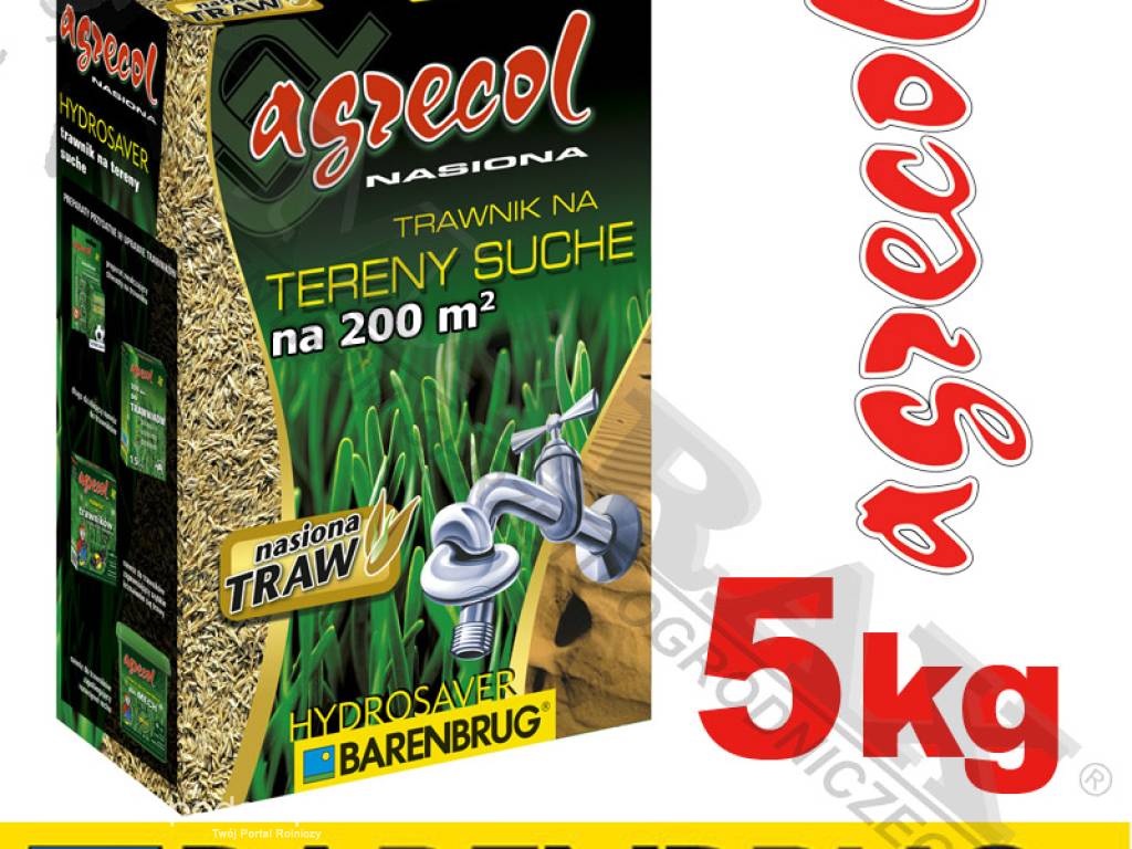Trawa, nasiona trawy BARENBRUG / AGRECOL HYDROSAVER masa: 5 kg, na 200m2, watersaver, mieszanka traw na tereny suche