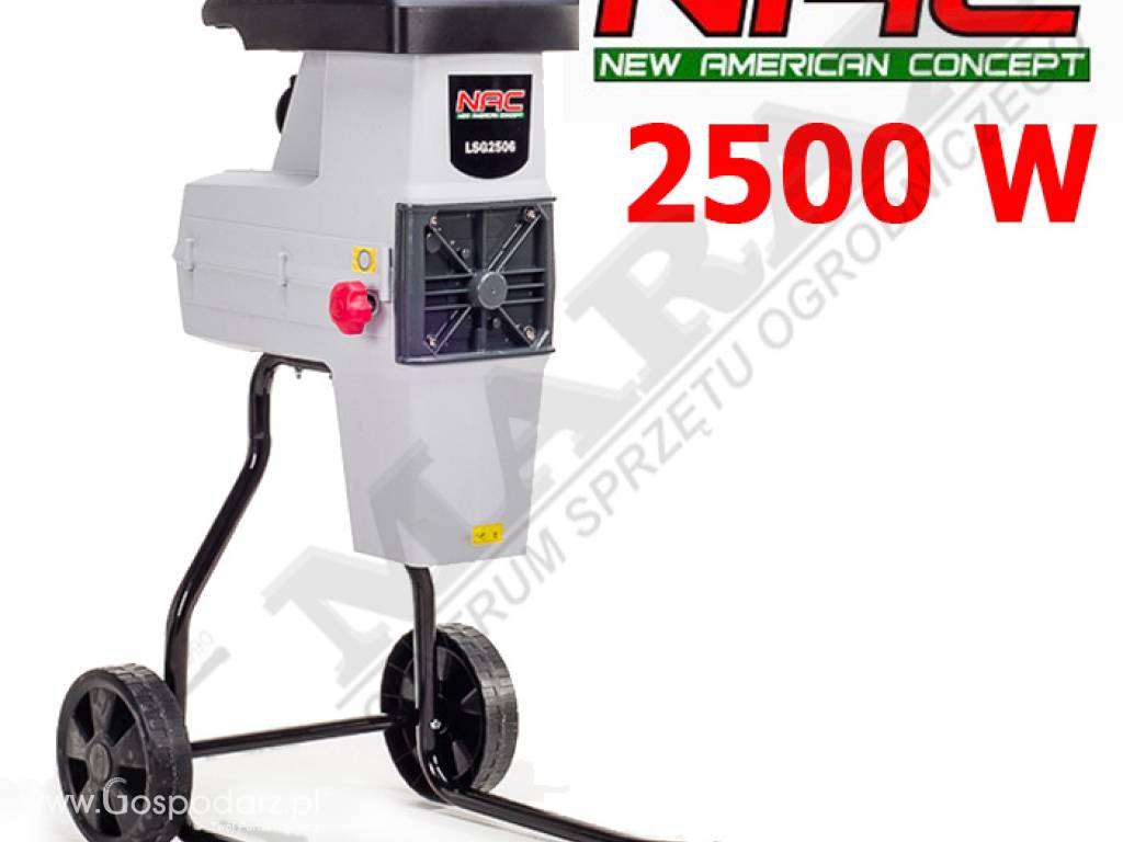 Rozdrabniacz elektryczny NAC LSG2506 moc 2.5 kW, max. średnica gałęzi: 4,0cm, frezowy