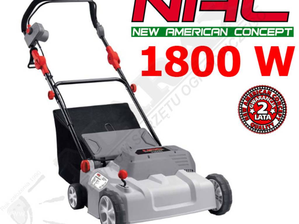 Aerator / wertykulator elektryczny NAC YT6701moc 1.8 kW, szerokość robocza: 36,0cm, MODEL 2014
