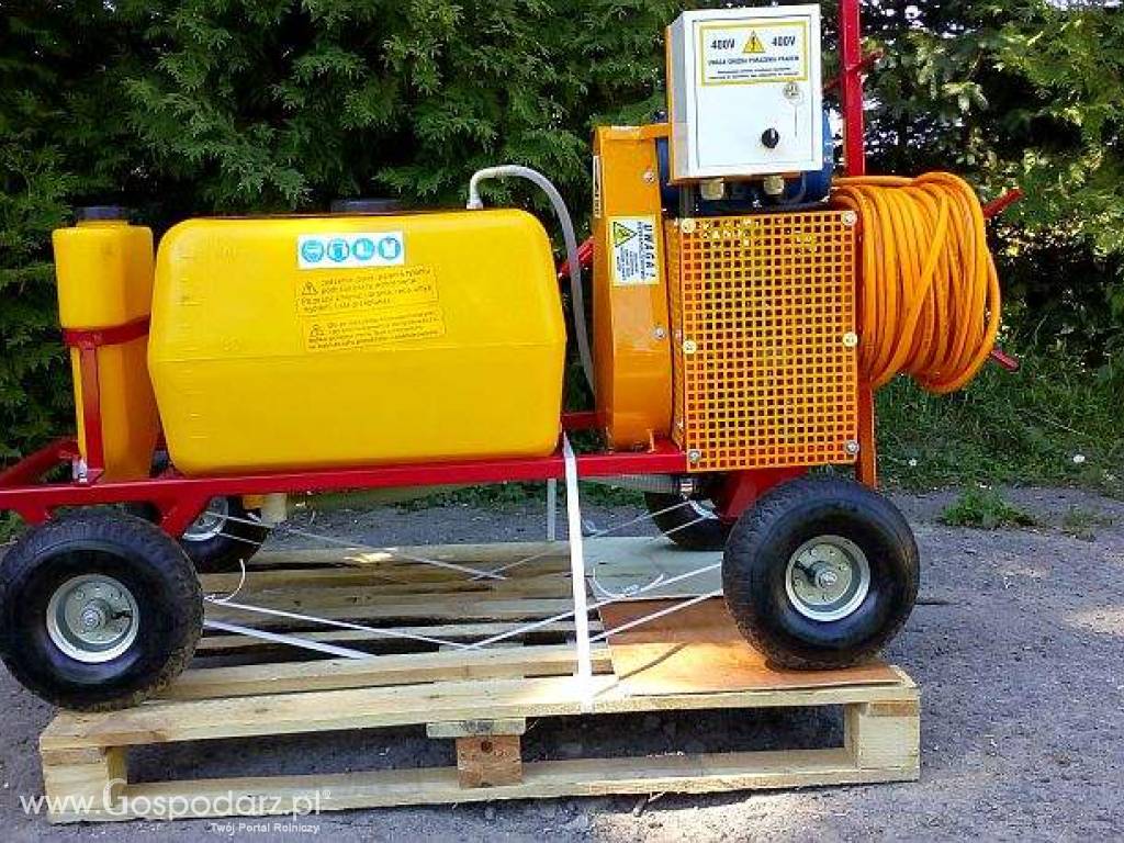 Cichy bezemisyjny opryskiwacz elektryczny/myjka 400V model POLEXIM100E-400V, pojemność zbiornika 100l, 14-22l/min, silnik 2,2,kW