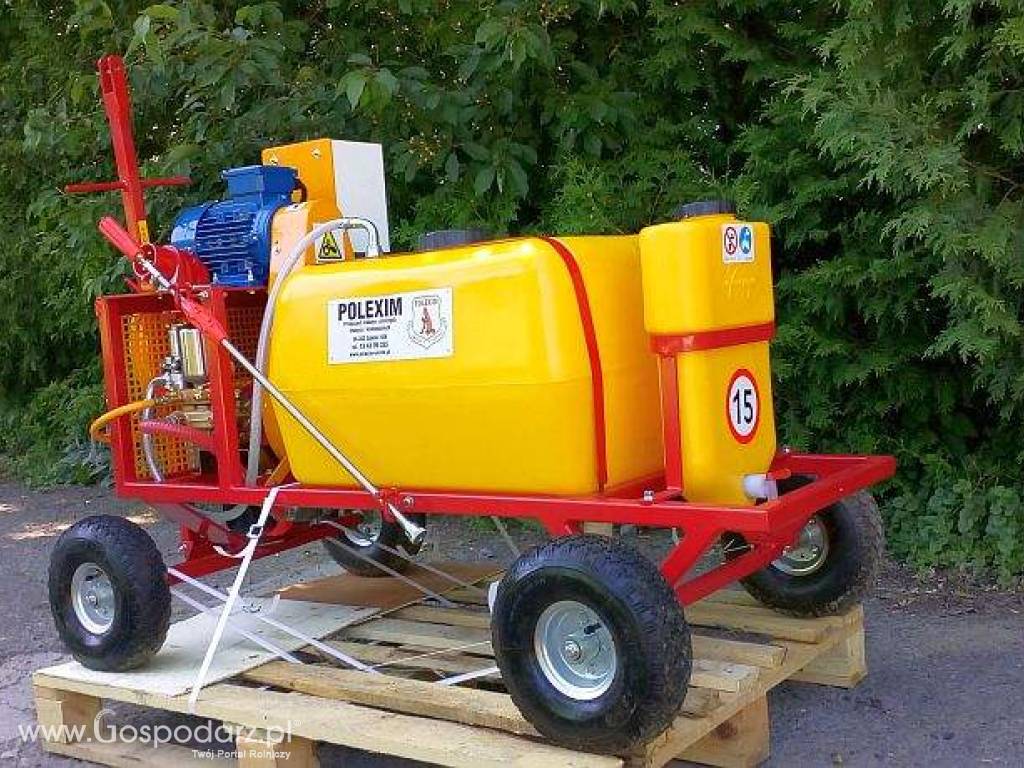 Cichy bezemisyjny opryskiwacz elektryczny/myjka 400V model POLEXIM100E-400V, pojemność zbiornika 100l, 14-22l/min, silnik 2,2,kW 4