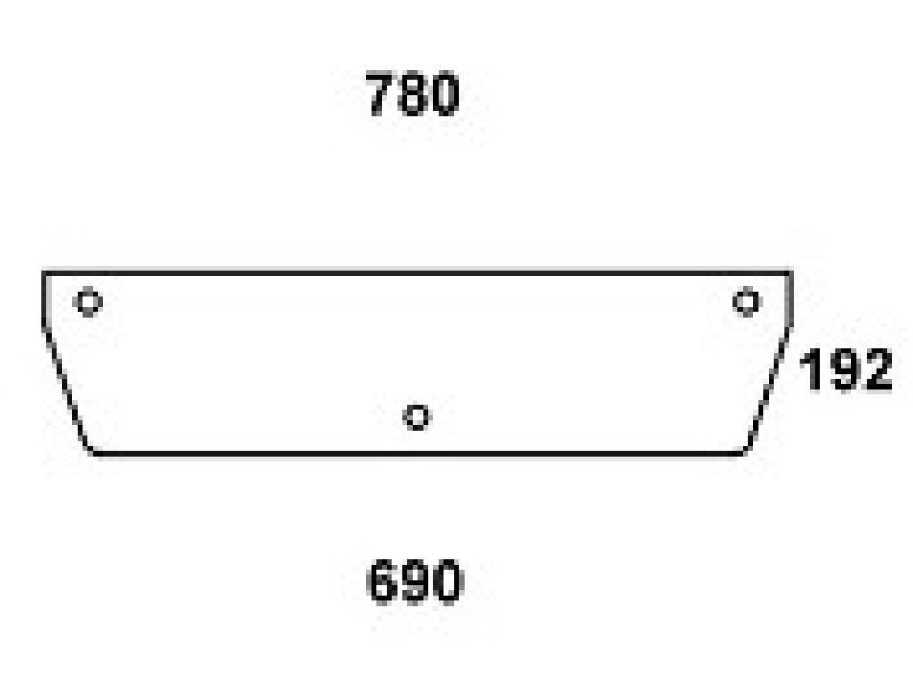 MASSEY FERGUSON - szyba tylna dolna przezroczysta. Seria: MF 300