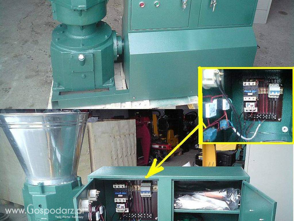 PELLECIARKI: wydajność do 800 kg/h, silnik 22 kW, matryca 6 mm lub 8mm