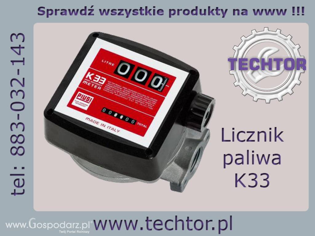 Przepływomierz K33, Licznik paliwa, oleju, ON - PIUSI