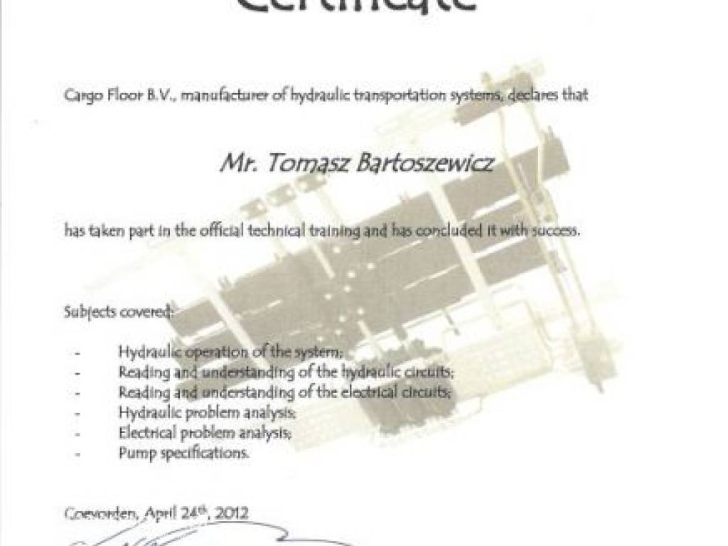 RUCHOMA PODŁOGA CARGO FLOOR KOMPLET 4