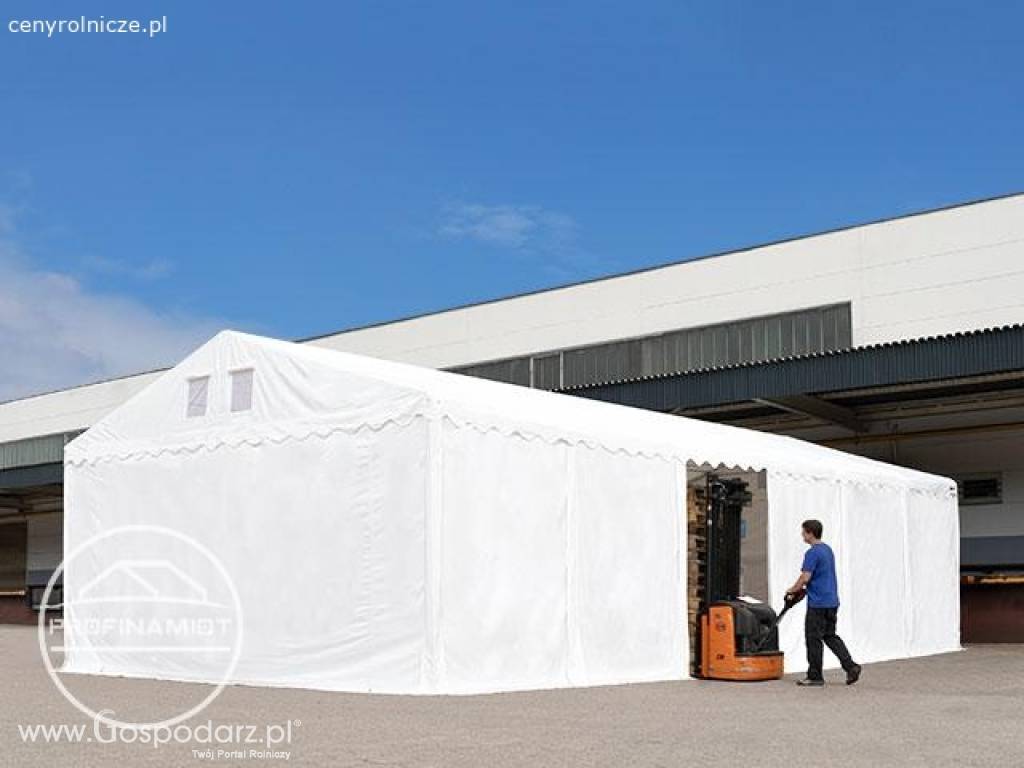 6x12m Namiot magazynowy - 2,6 m wysokość ścian bocznych, PVC biały 3