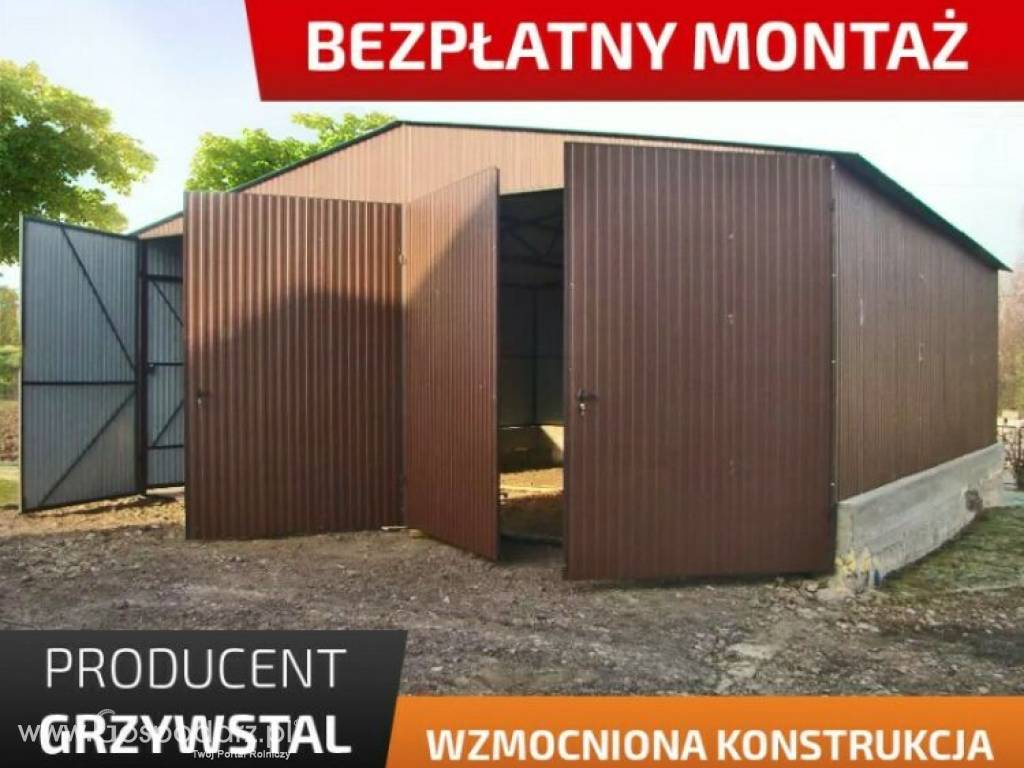 Garaż blaszany Dwuspadowy - Wiata - Magazyn Rolniczy  – GRZYWSTAL