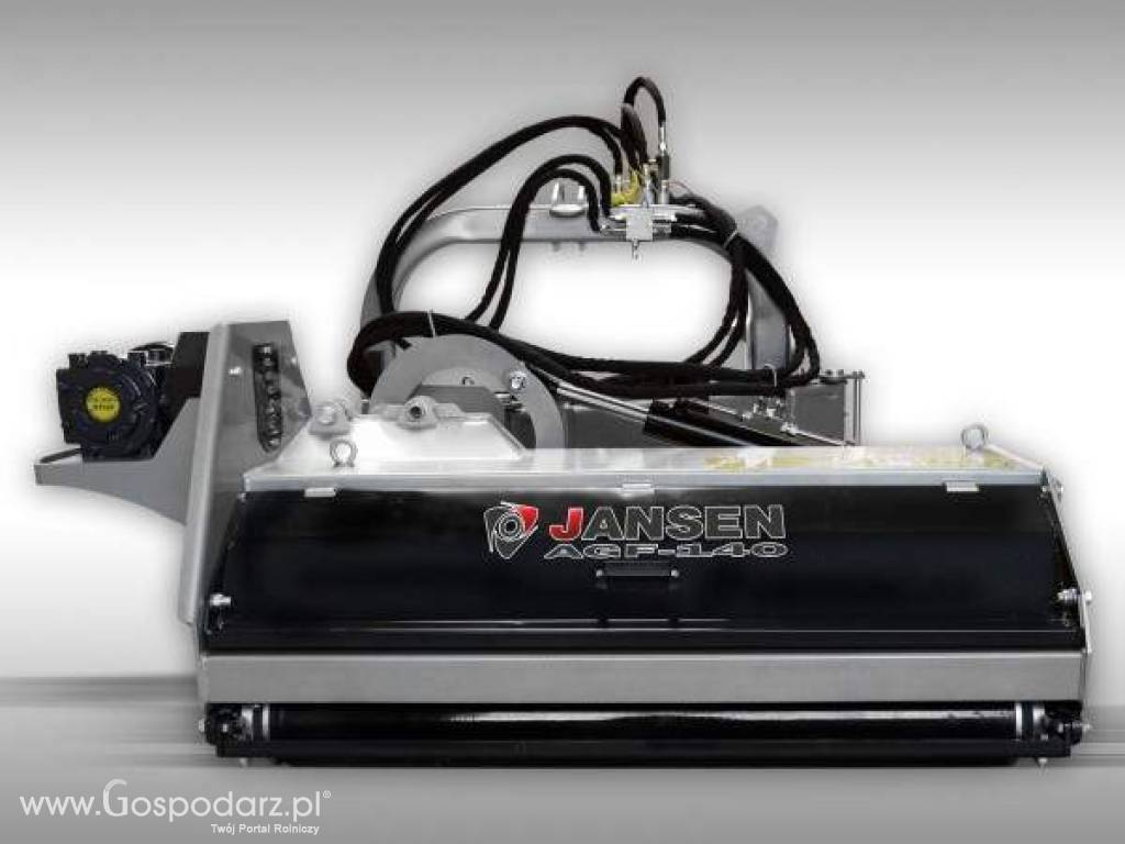 KOSIARKA BIJAKOWA JANSEN AGF-140 TYLNO-BOCZNA Z UNOSZONĄ POKRYWĄ: szerokość robocza 140, bijak łopatka 1200g