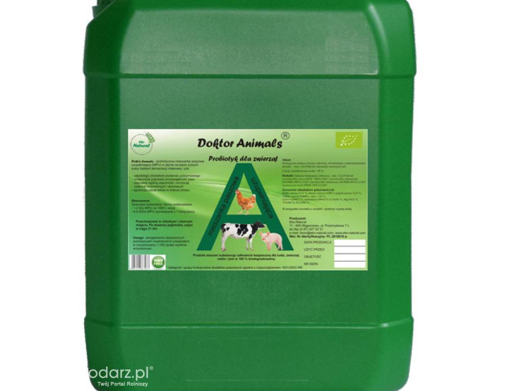 Probiotyk dla zwierząt Doktor Animals bydło trzoda drób 10 L