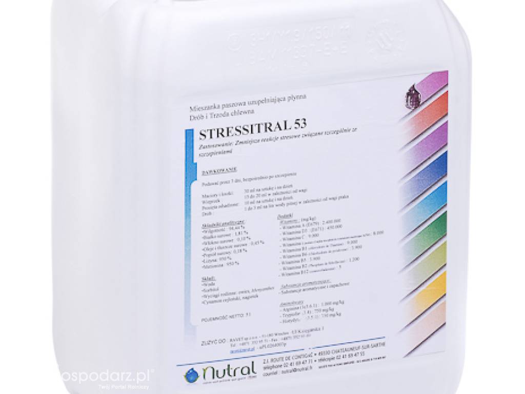 STRESSITRAL 62  5L - preparat dla drobiu: przeciwstresowy/uspokajający