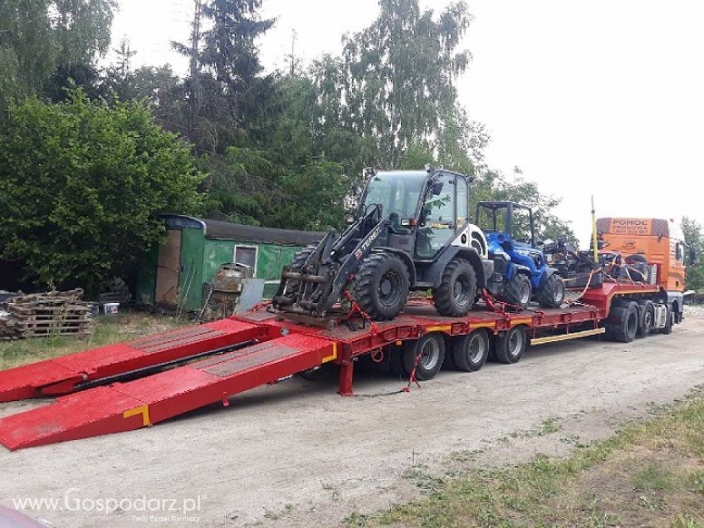 Transport niskopodwoziowy maszyn i gabarytów transport wywrotką lawetą 4