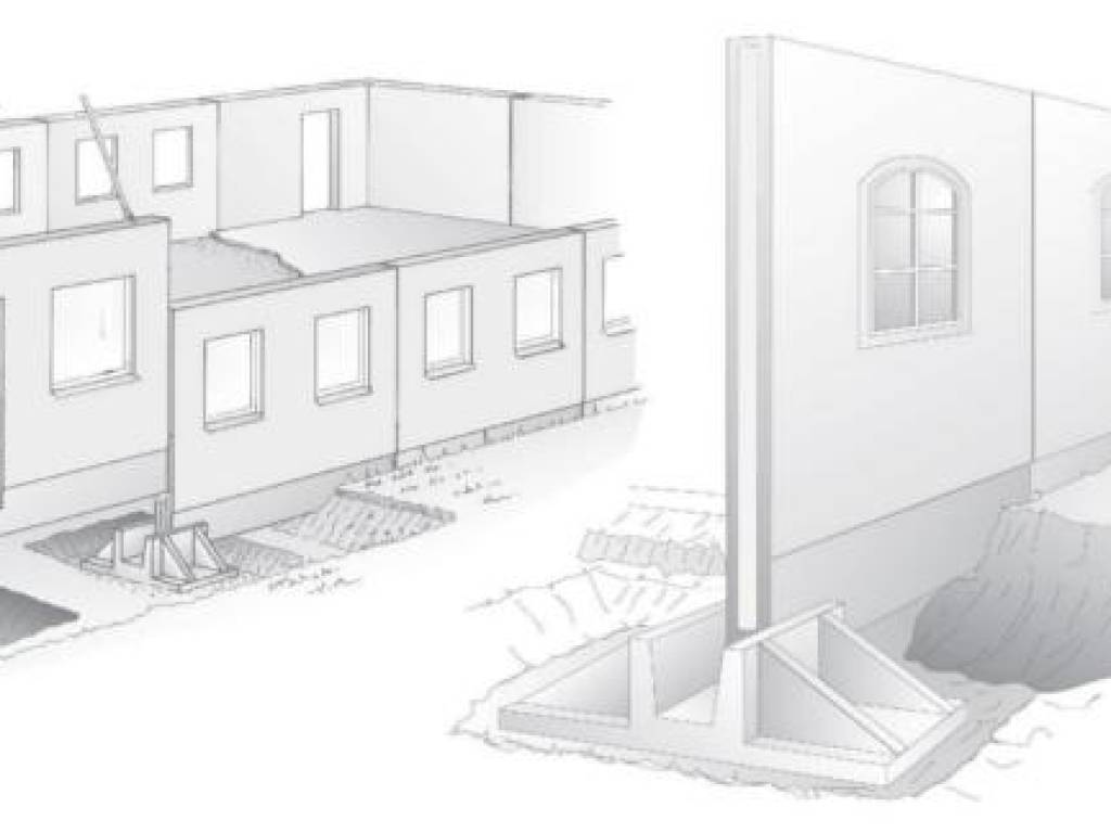 Warstowe ściany prefabrykowane bez fundamentu