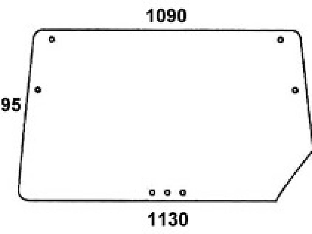 DEUTZ - szyba tylna przezroczysta z wyciętym rogiem